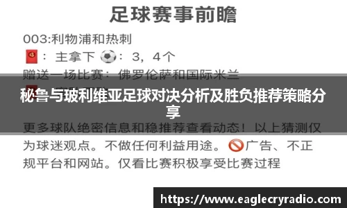 秘鲁与玻利维亚足球对决分析及胜负推荐策略分享