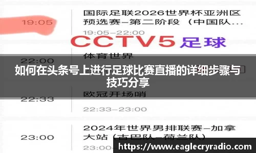 如何在头条号上进行足球比赛直播的详细步骤与技巧分享