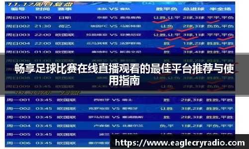 畅享足球比赛在线直播观看的最佳平台推荐与使用指南