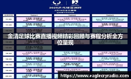 金清足球比赛直播视频精彩回顾与赛程分析全方位呈现