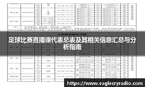 足球比赛直播课代表总表及其相关信息汇总与分析指南